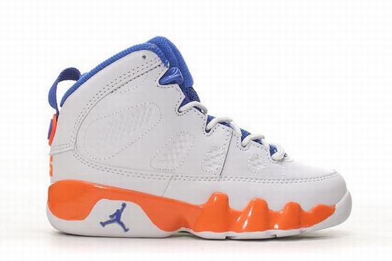 Retro Air Jordan 9 White Orange Blue Kids