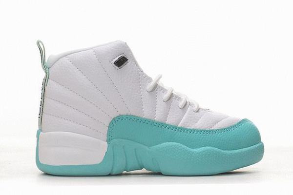 Retro Air Jordan 12 White Green Kids