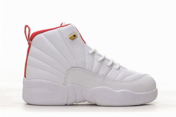 Retro Air Jordan 12 White Red Kids