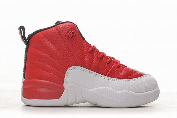 Retro Air Jordan 12 Red White Black Kids