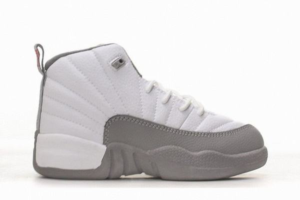 Retro Air Jordan 12 White Grey Kids