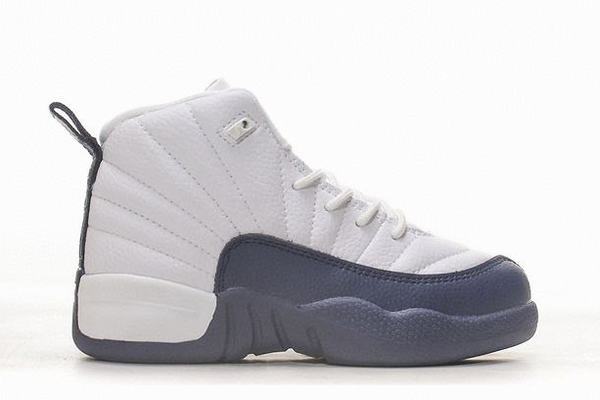 Retro Air Jordan 12 White Dark Grey Kids