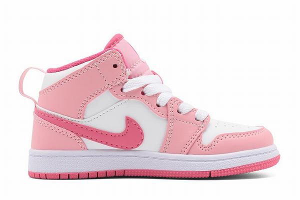 Air Jordan 1 Mid Pink White Kids