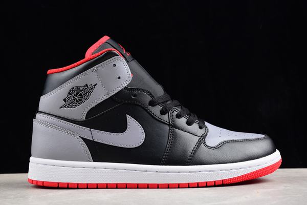 Retro Air Jordan 1 Mid Black Grey Red