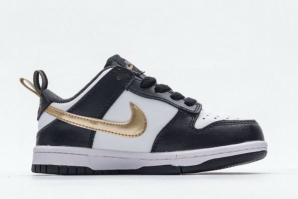 Dunk SB Low Kids White Black Gold