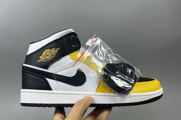 Air Jordan 1 Mid White Black Yellow