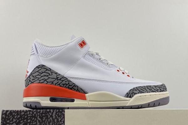 Air Jordan 3 White Orange Grey