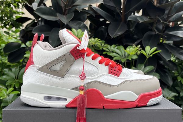 Air Jordan 4 Year of Dragon White Gray Red GS